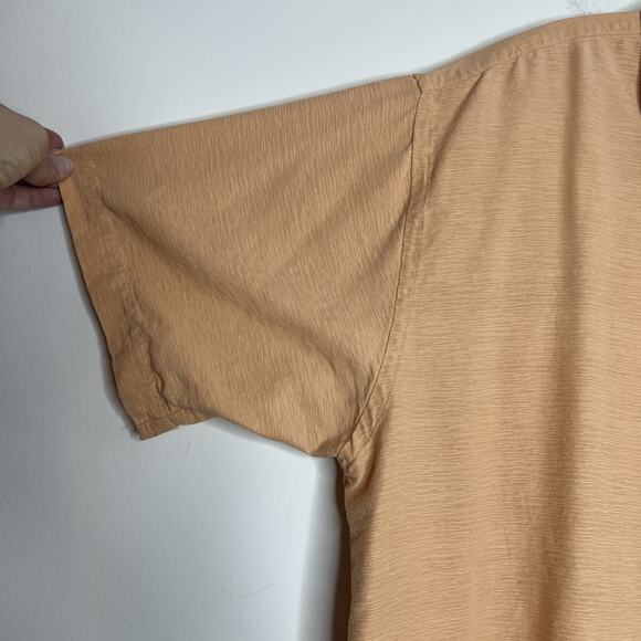 Coconut Bobs Mens Button Up Silk Shirt Size XL Orange Short Sleeve Cruise Beach - Picture 6 of 12